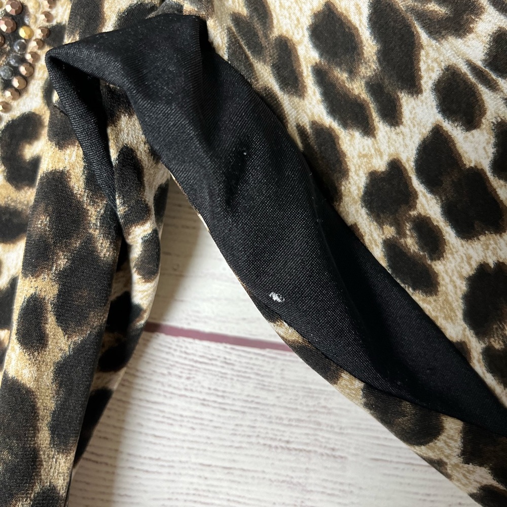 Cache Leopard Cheetah Print Top with Rhinestone Gem Designs - Picture 7 of 7